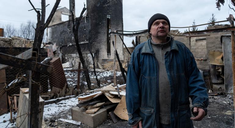 Os civis de Kharkiv foram atingidos por centenas de ataques de drones russos (arquivo, fevereiro de 2025)