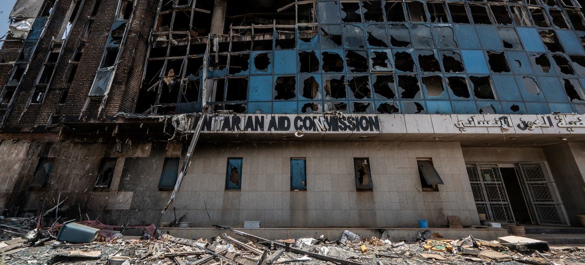 O antigo Edifício da Comissão de Ajuda Humanitária em Cartum, Sudão.