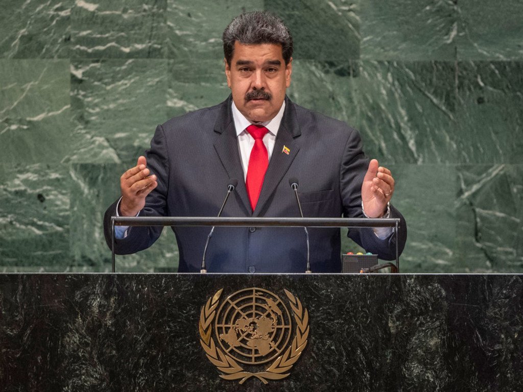 Nicolás Maduro Moros, presidente da Venezuela, discursando na 73ª sessão da Assembleia Geral da ONU.
