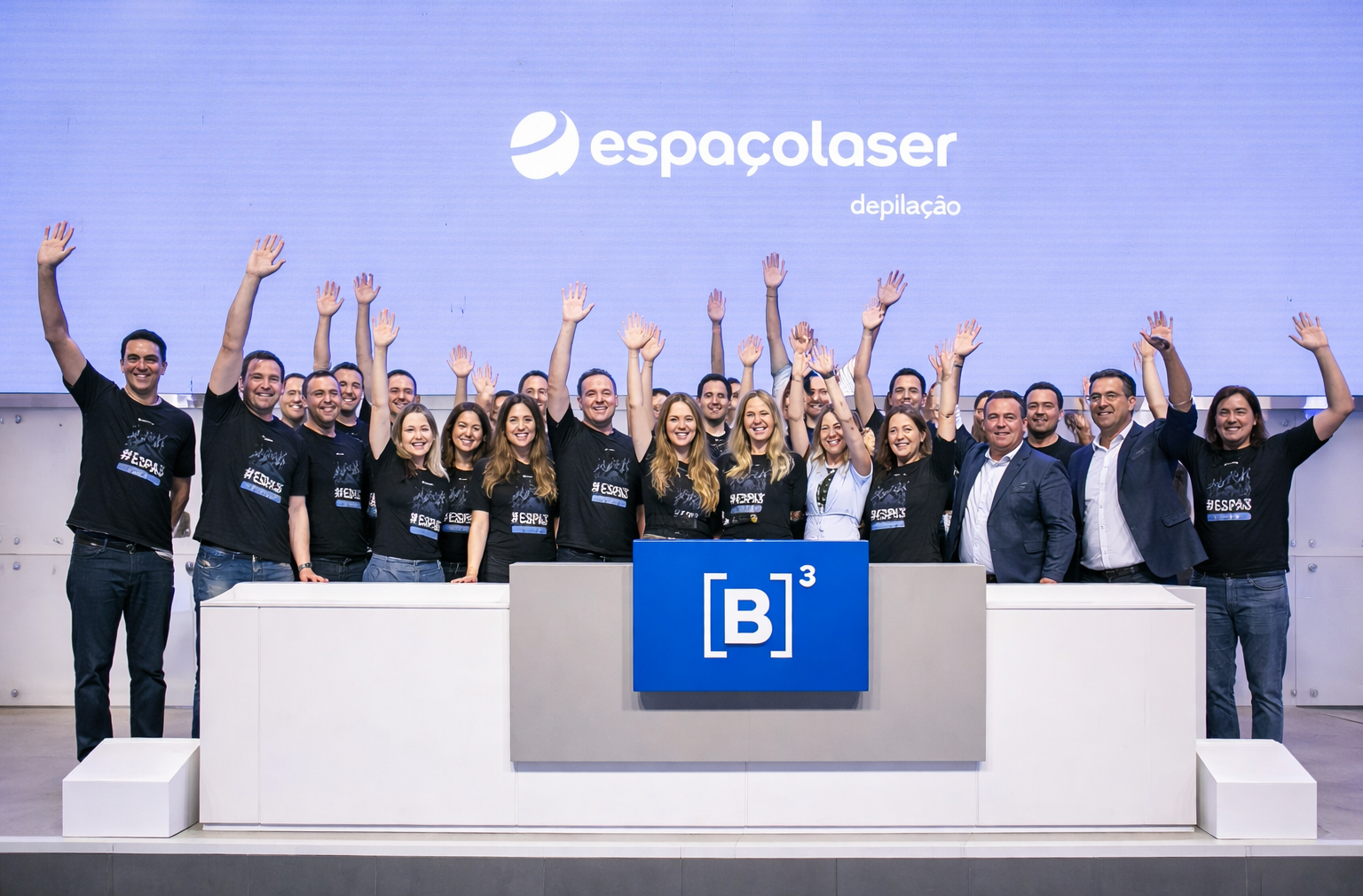 Espaçolaser comemora 5 anos de IPO na B3 com executivos e sócios reunidos na Bolsa em São Paulo