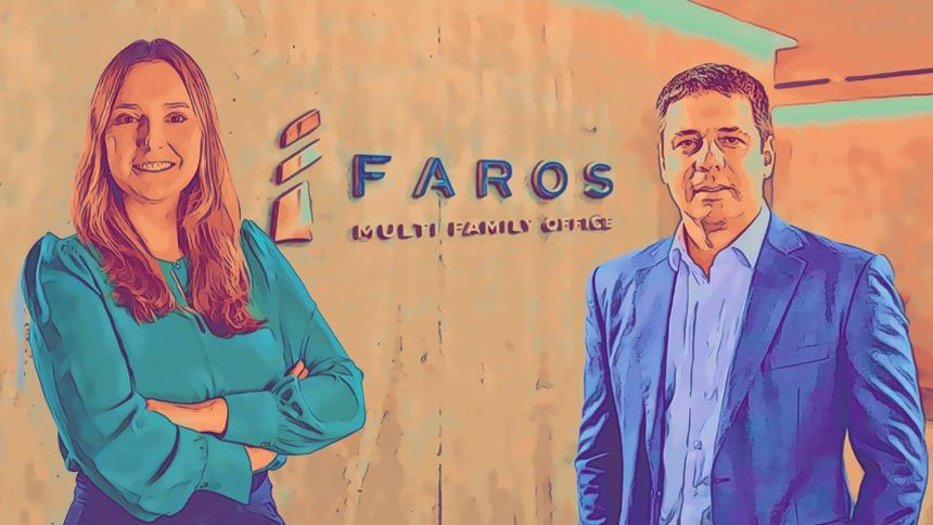 Juliana Sanfins, diretora de operações e negócios, e Felipe Bichara, CEO da Faros MFO